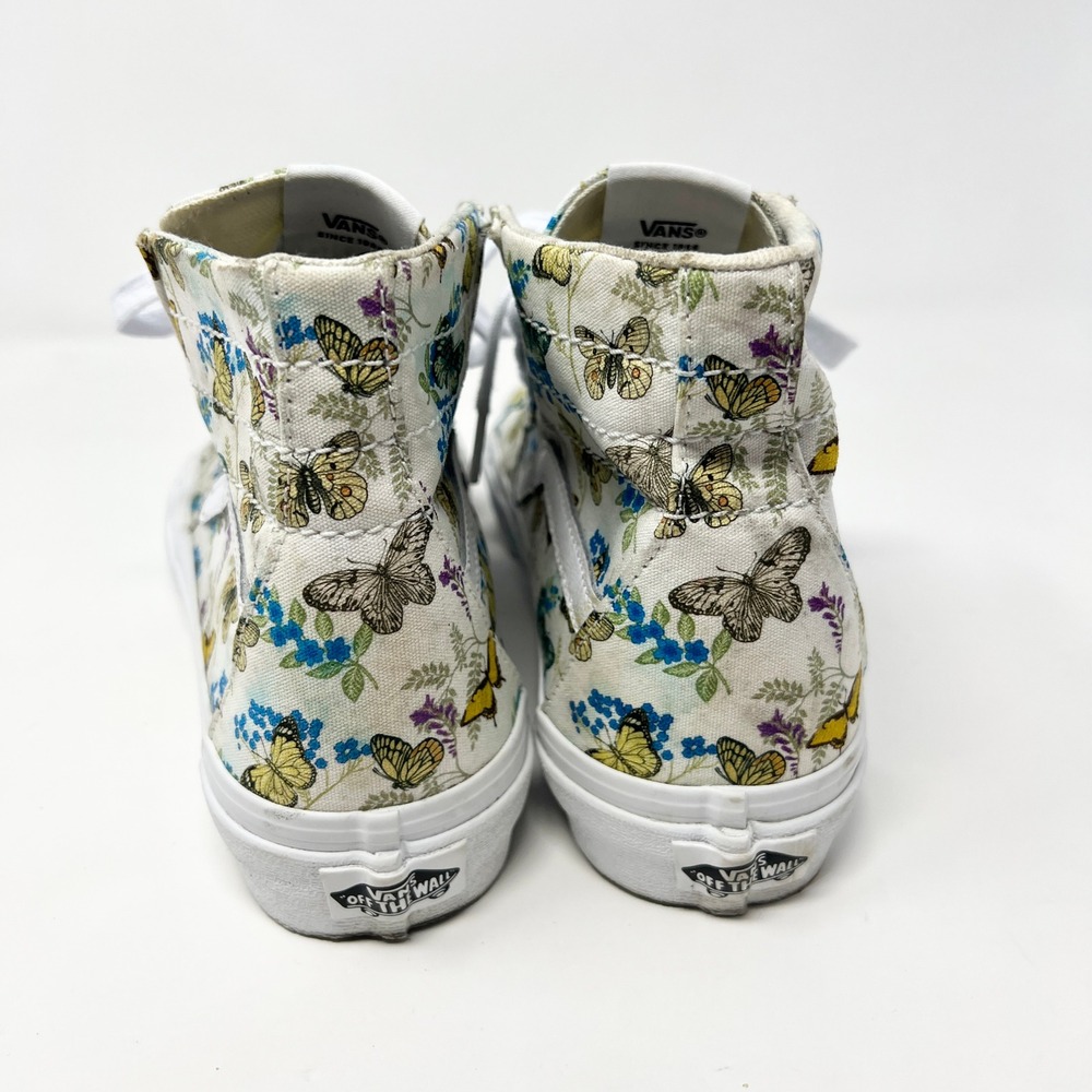 Vans Sk8-Hi Butterfly Floral White High Top Sneakers Mens Size 8 Womens 9.5 - Picture 2 of 14